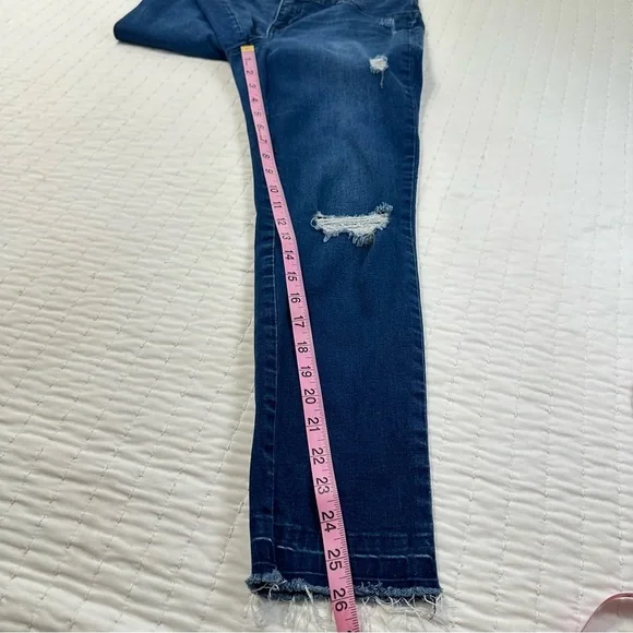 Juicy Couture Y2K Los Angeles California Dark Blue Distressed Skinny Jeans - Picture 7 of 13